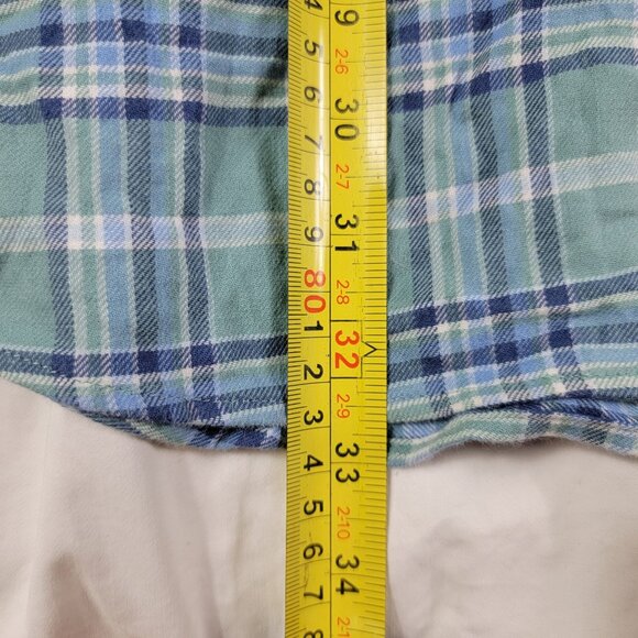 Vineyard Vines Mens 2XT Green Blue Classic Fit Plaid Button Down Shirt Casual - Picture 10 of 10